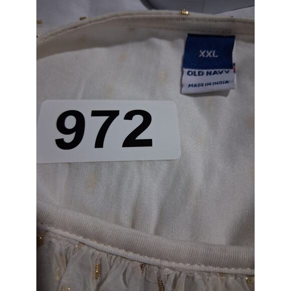 Old Navy Women's XXL Fairycore Split Neck Sheer Metallic Whimsical‎ Chiffon Top - Picture 6 of 11